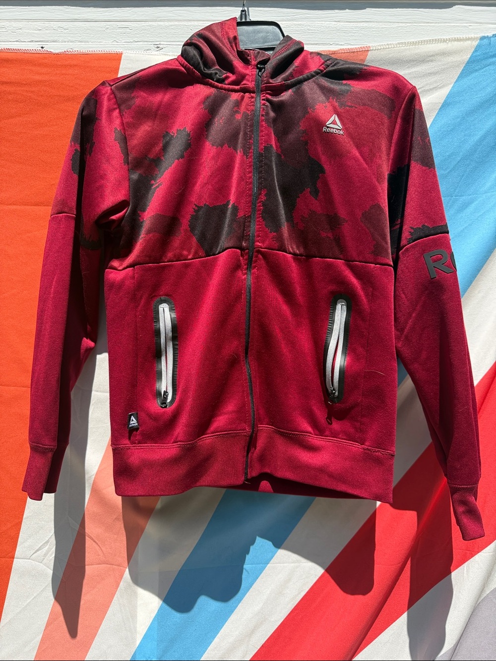 Reebok youth L Red Zip-Up Hoodie Jacket